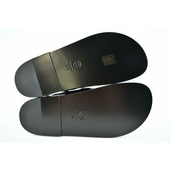 Chanel REV Black Caviar Gold CC Logo Mule Slide Strap Flat Teva Dad Sandal 37.5 - Picture 12 of 12